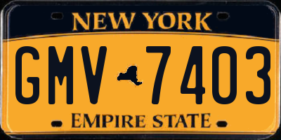 NY license plate GMV7403