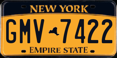 NY license plate GMV7422