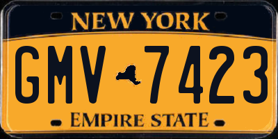 NY license plate GMV7423
