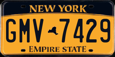 NY license plate GMV7429