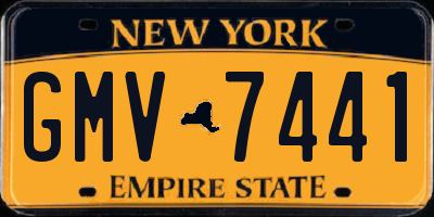 NY license plate GMV7441