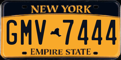 NY license plate GMV7444