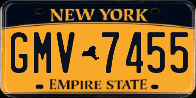 NY license plate GMV7455