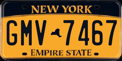 NY license plate GMV7467