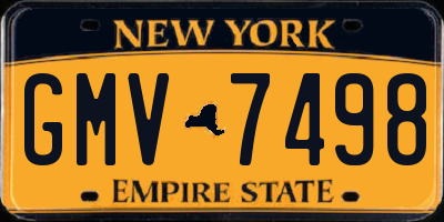 NY license plate GMV7498