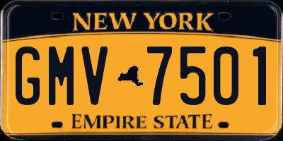 NY license plate GMV7501