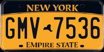 NY license plate GMV7536
