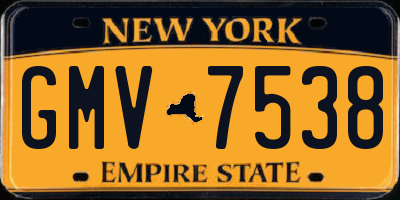 NY license plate GMV7538