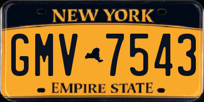 NY license plate GMV7543
