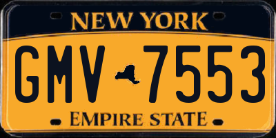 NY license plate GMV7553