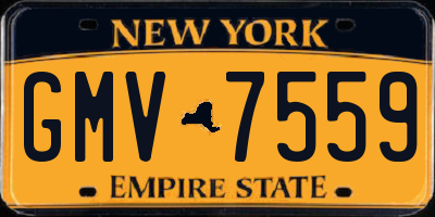 NY license plate GMV7559