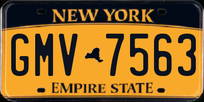 NY license plate GMV7563