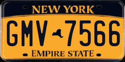 NY license plate GMV7566