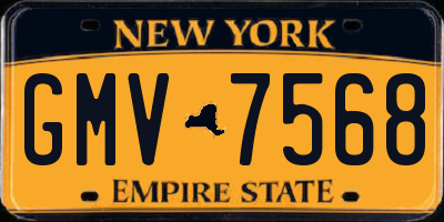 NY license plate GMV7568
