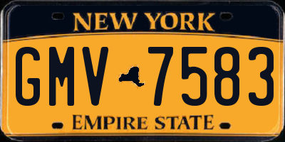 NY license plate GMV7583