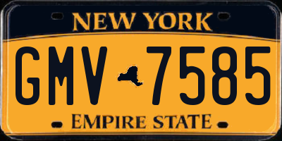 NY license plate GMV7585