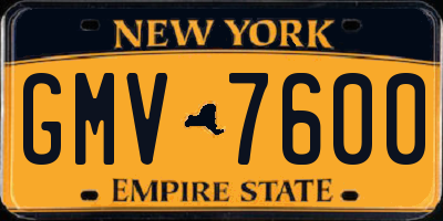 NY license plate GMV7600