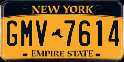 NY license plate GMV7614