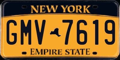 NY license plate GMV7619