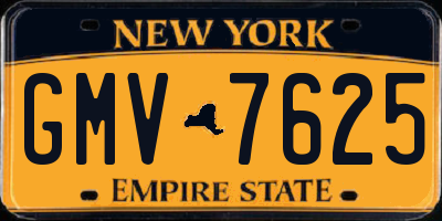 NY license plate GMV7625