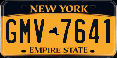 NY license plate GMV7641