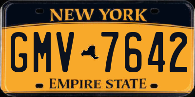 NY license plate GMV7642