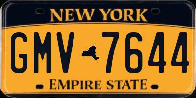 NY license plate GMV7644