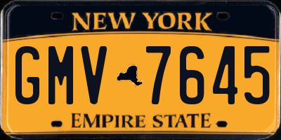 NY license plate GMV7645