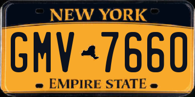 NY license plate GMV7660