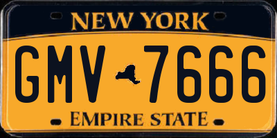 NY license plate GMV7666