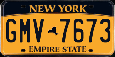 NY license plate GMV7673