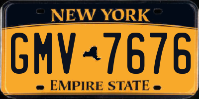 NY license plate GMV7676