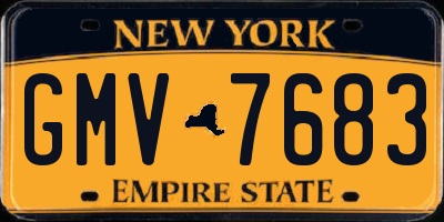 NY license plate GMV7683