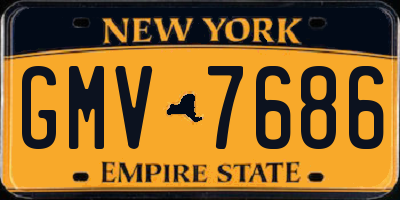NY license plate GMV7686