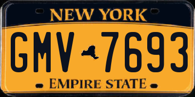 NY license plate GMV7693