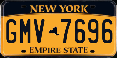 NY license plate GMV7696