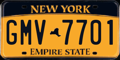 NY license plate GMV7701