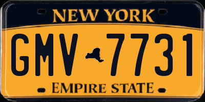 NY license plate GMV7731