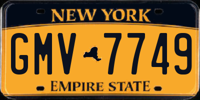 NY license plate GMV7749