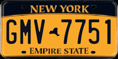 NY license plate GMV7751