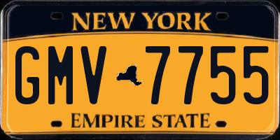 NY license plate GMV7755