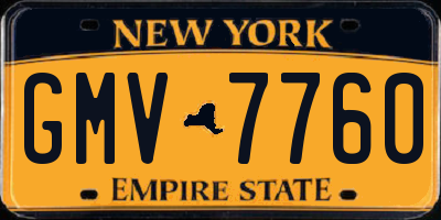 NY license plate GMV7760