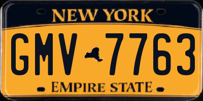 NY license plate GMV7763