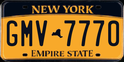 NY license plate GMV7770