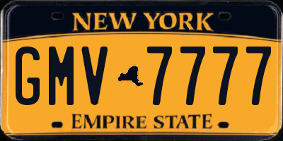 NY license plate GMV7777