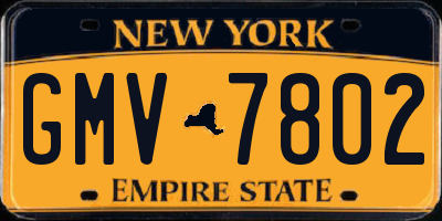 NY license plate GMV7802