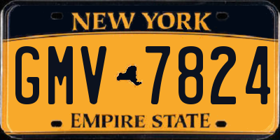 NY license plate GMV7824