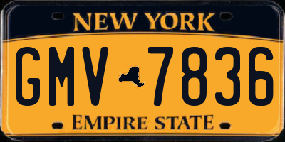 NY license plate GMV7836
