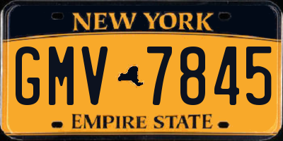NY license plate GMV7845