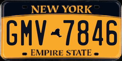 NY license plate GMV7846